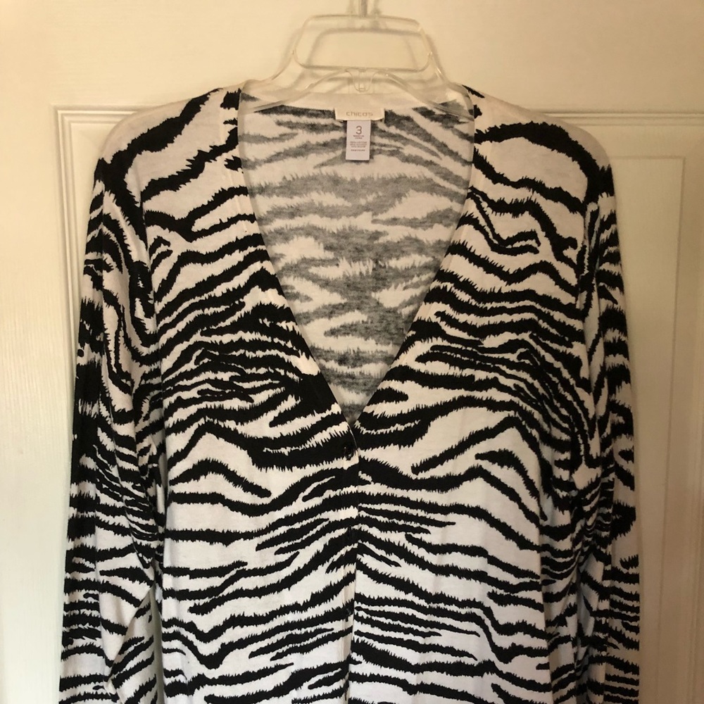Zebra print long sleeve sweater